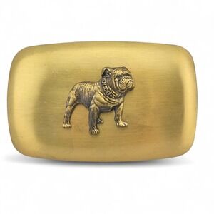 Vintage Mack Bulldog Truck Gold Tone Belt Buckle Dog 3"x 2" Metal Made In USA